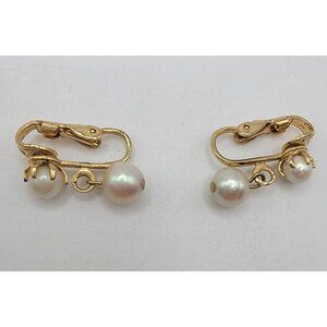 Elegant Gold Pearl Earrings